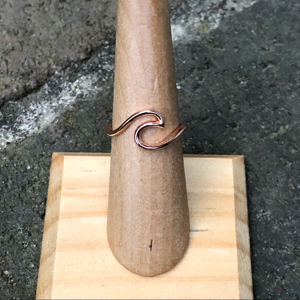 14K Rose Gold over Sterling Silver Wave Ring